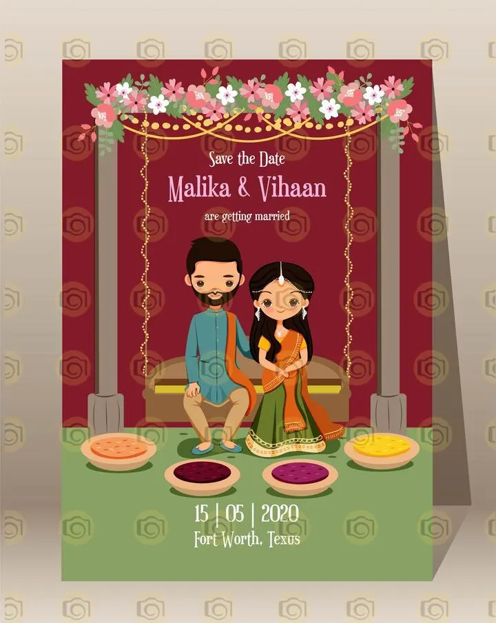 Ornate Indian Wedding Invitation Card Adorned With Intricate Designs And Rich Colors, Announcing A Festive Union